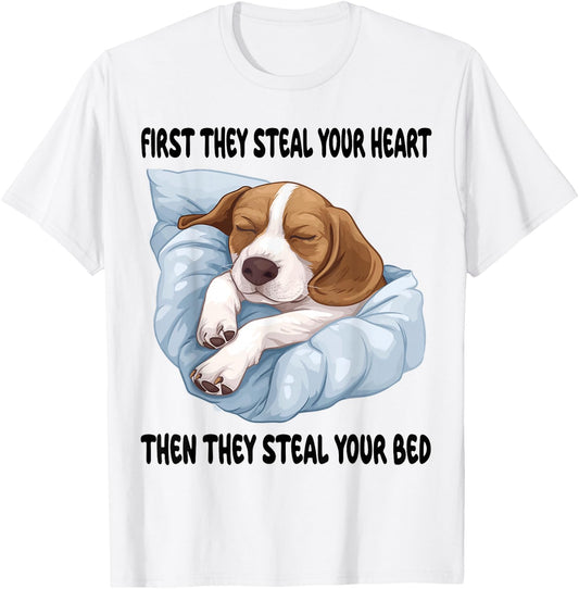 Beagle Sleeping Pajamas Nightgown T-Shirt - T-Shirt | White