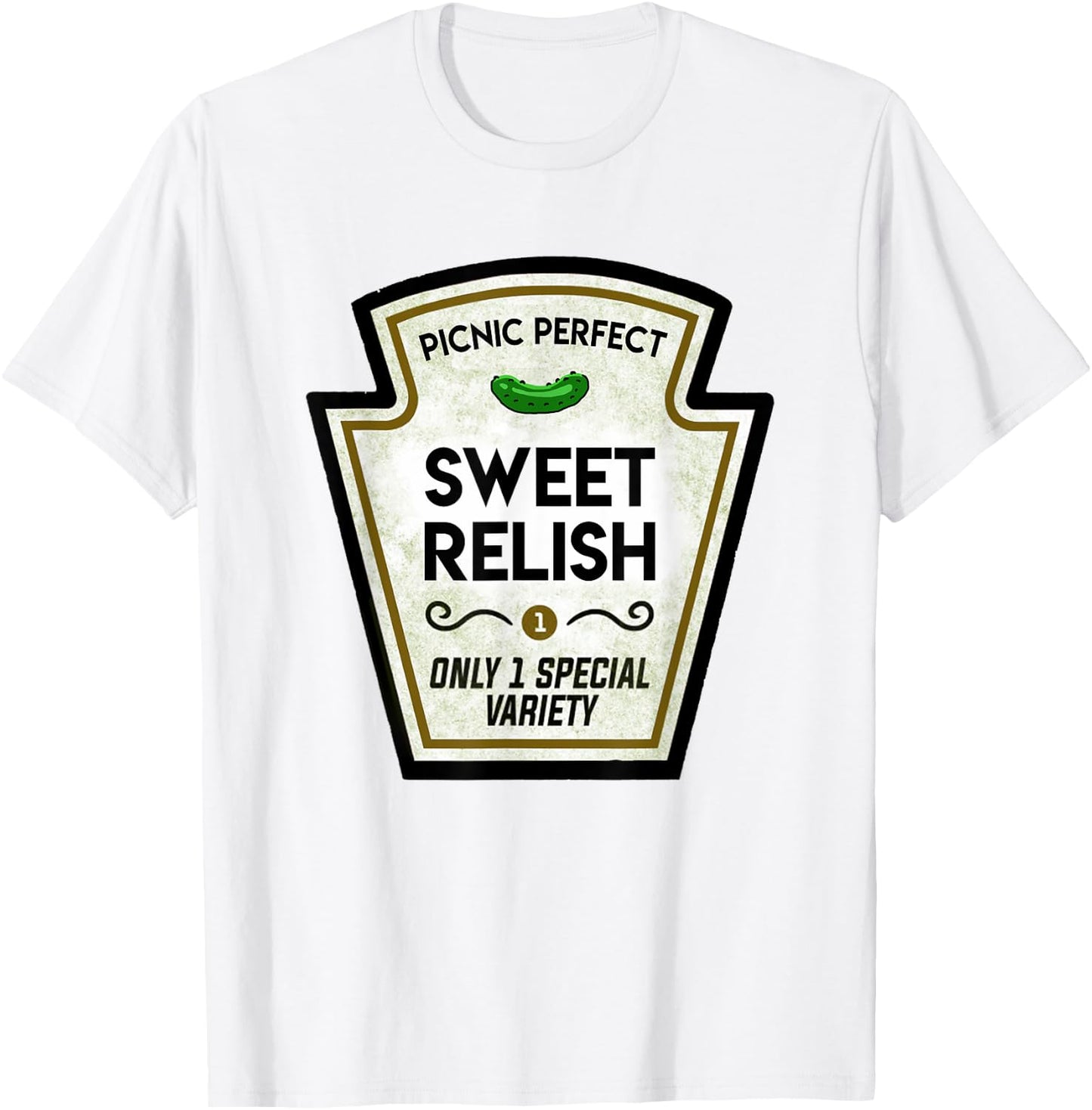 Sweet Relish Pickle Bottle Label Halloween Matching Costume T-Shirt - T-Shirt | White