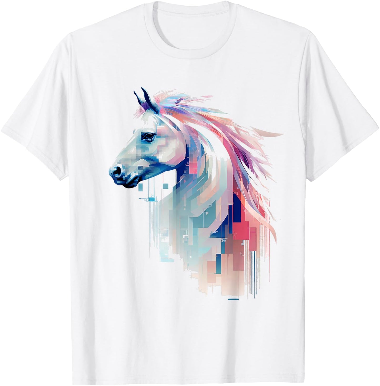 Horse Animal Colorful Zoo Abstract Art Painting Horse T-Shirt - T-Shirt | White