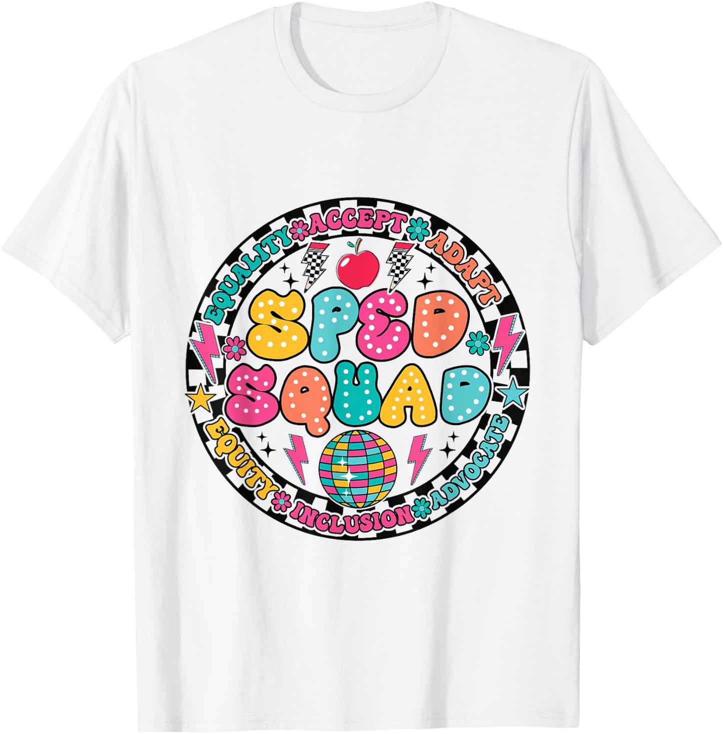 Retro Sped Squad Groovy Special Education Dream Team Teacher T-Shirt - T-Shirt | White