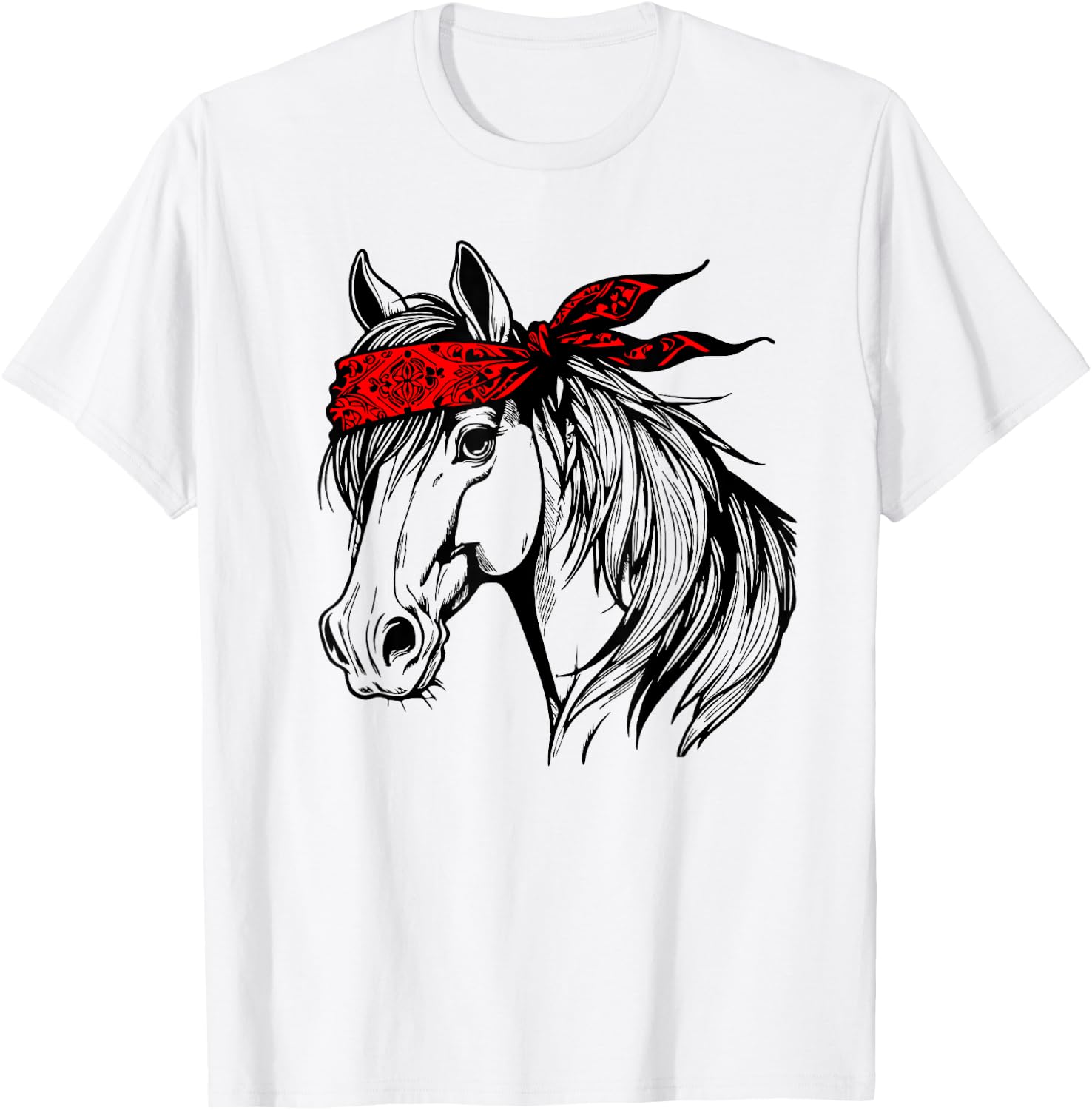 Horse Bandana for Horseback Riding Horse Lover Mother's Day T-Shirt - T-Shirt | White
