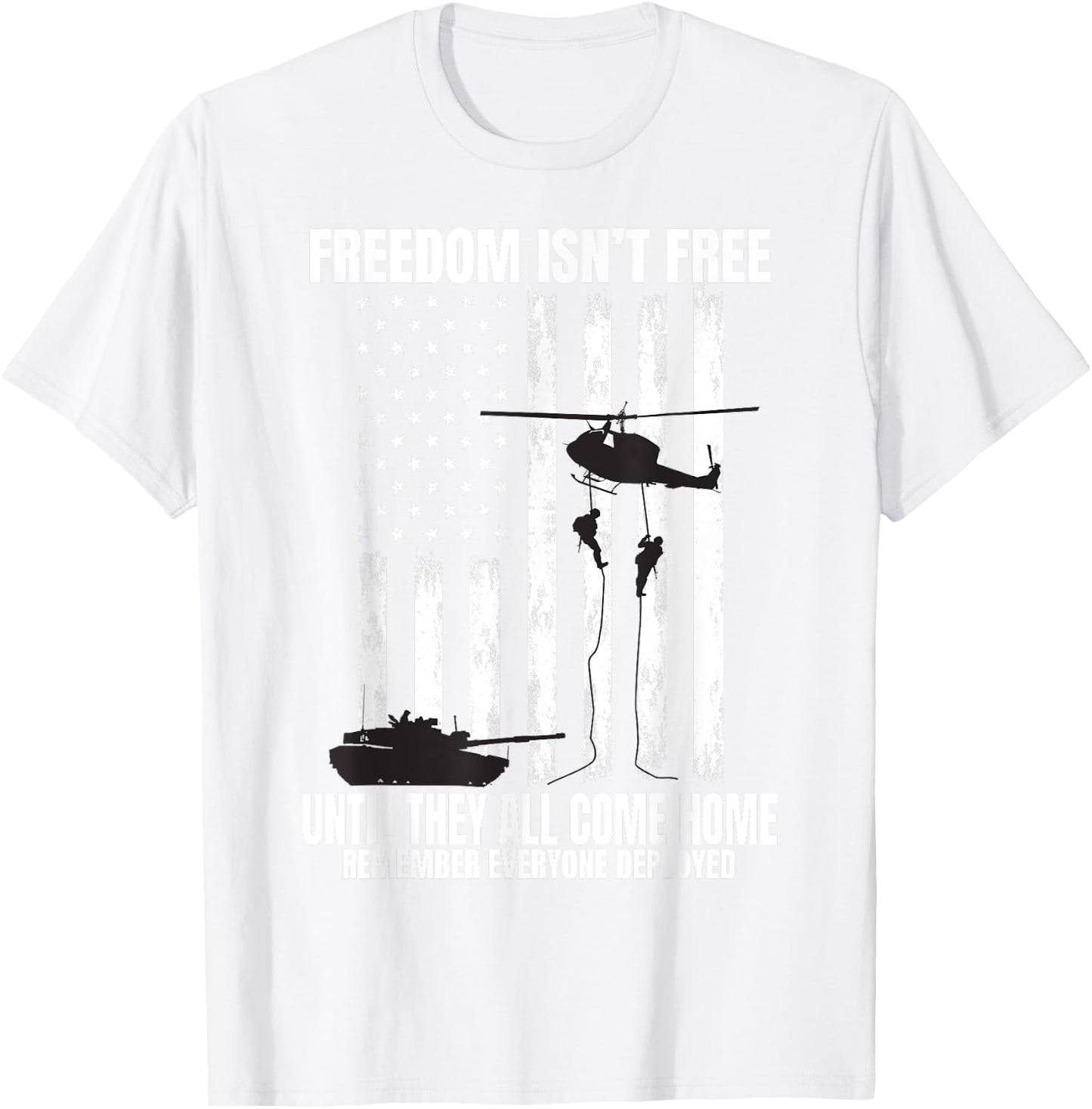Remember Everyone Deployed Red Friday Military American Flag Women Kids Men T-Shirt - T-Shirt | White