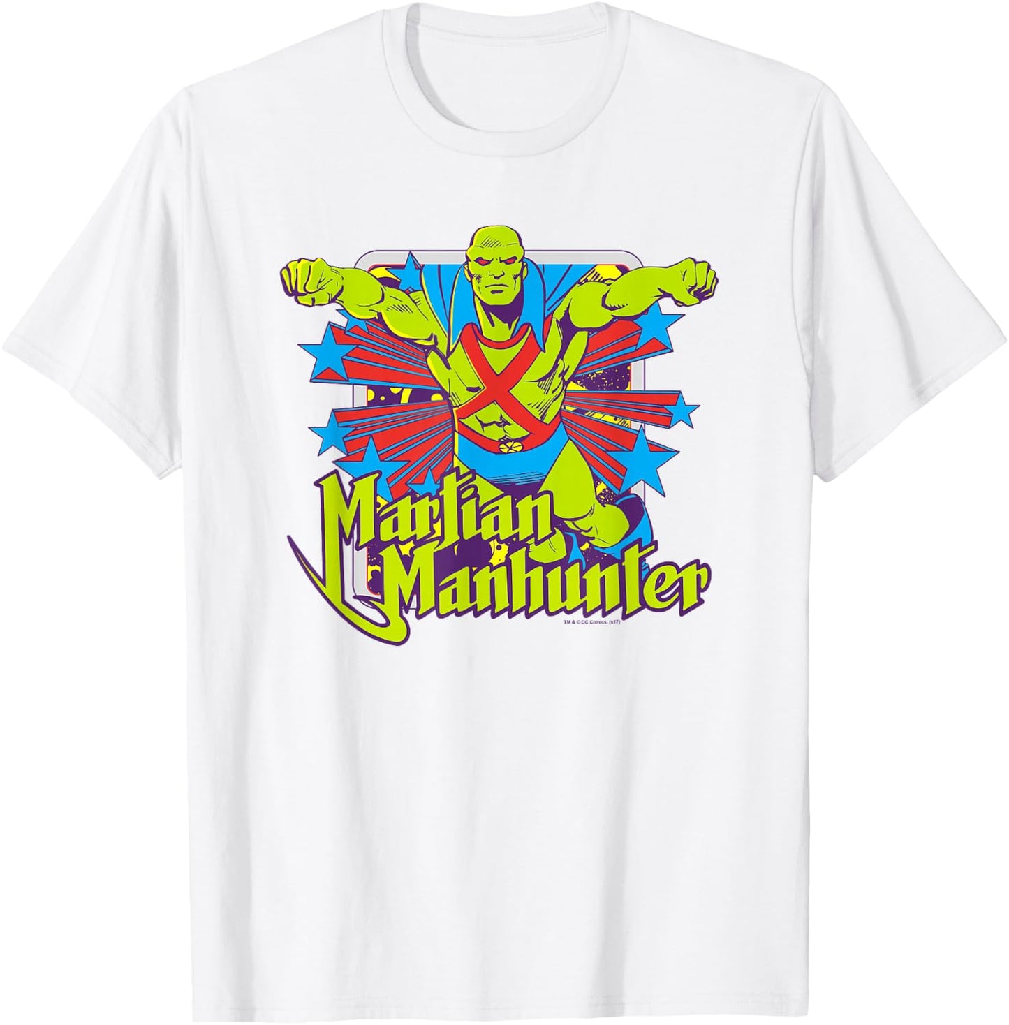 Justice League Martian Manhunter Stars T-Shirt - T-Shirt | White