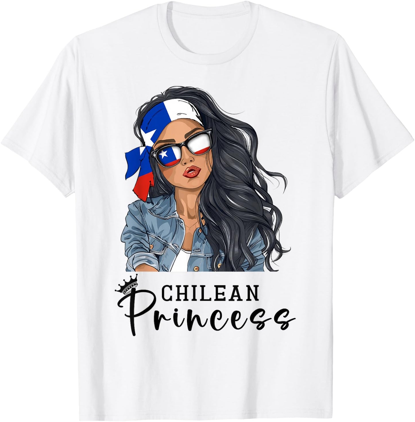 Chilean Woman Products Flag Uniform Princess Chile T-Shirt - T-Shirt | White