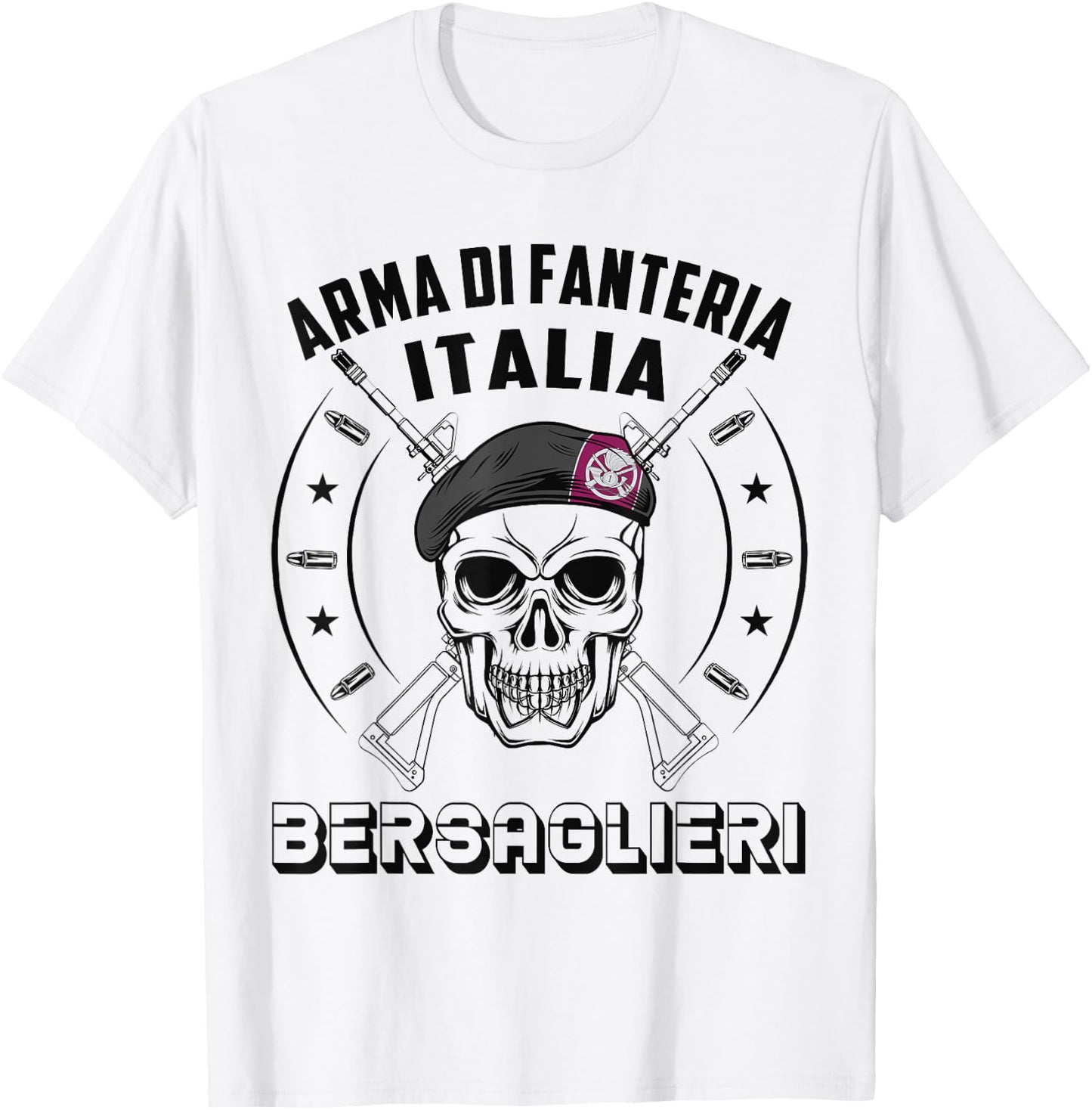 Bersaglieri Italian Infantry Special Force Military T-Shirt - T-Shirt | White