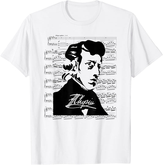 Frederic Chopin Shirt for Chopin Music Lovers Pianist Gift T-Shirt - T-Shirt | White