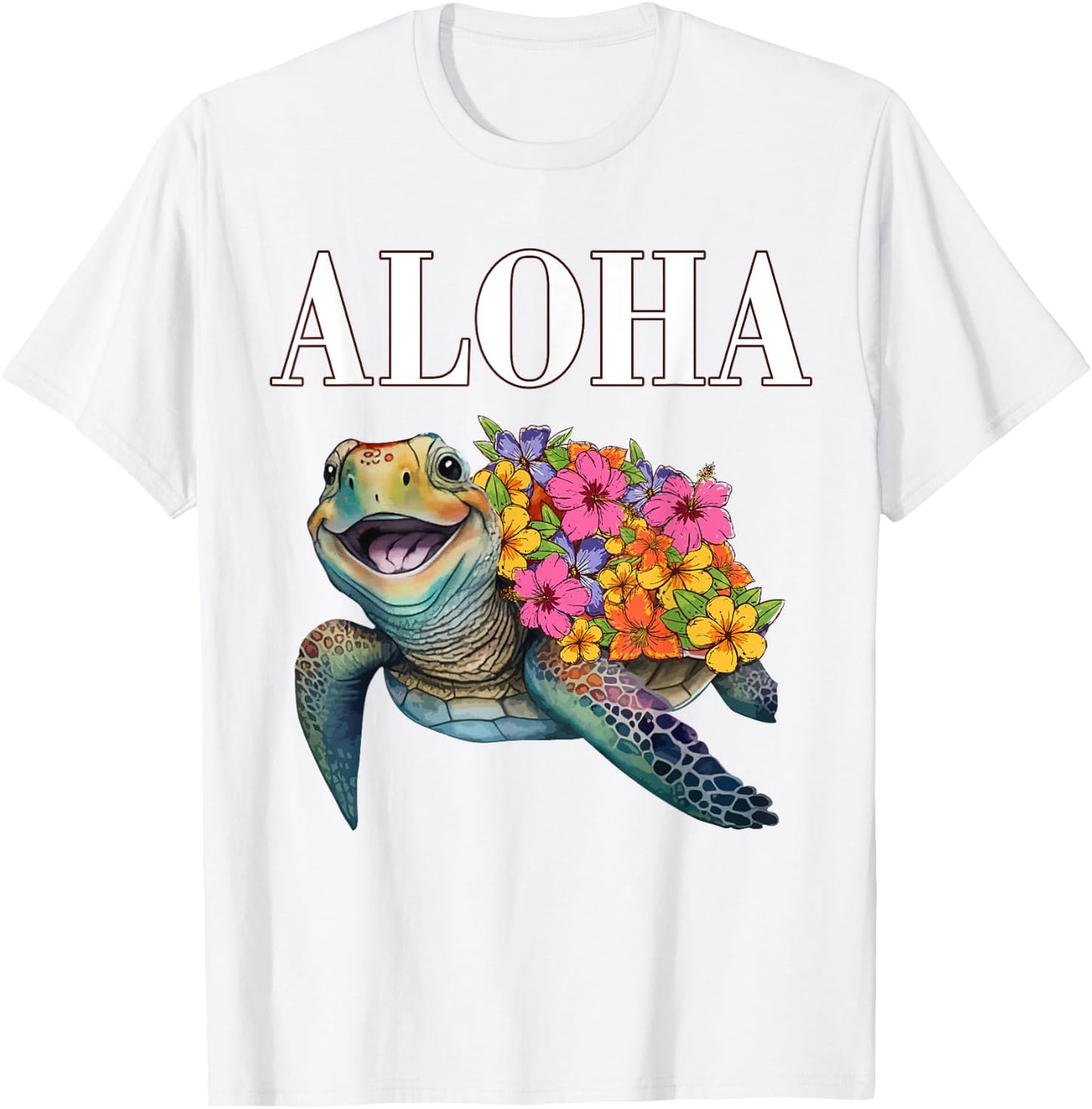 Aloha Hawaii Hawaiian-Shirt Turtle Hibiscus Kids Girl Women T-Shirt - T-Shirt | White