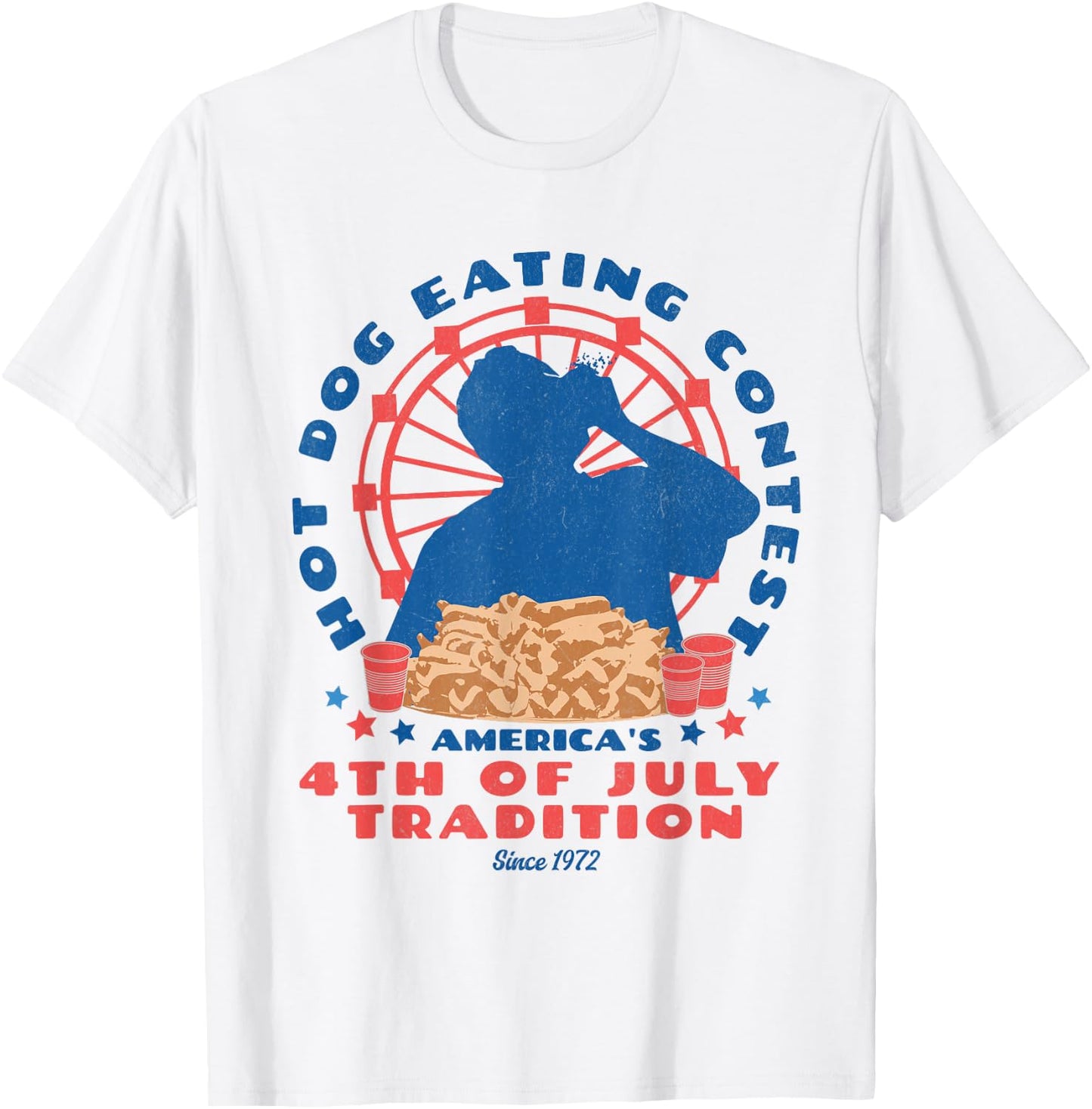 4th of July Tradition Hot Dog Eating Contest Funny Hot Dog T-Shirt - T-Shirt | White