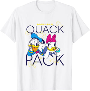 Disney Mickey and Friends Donald Daisy Quack Pack Chest Logo T-Shirt - T-Shirt | White
