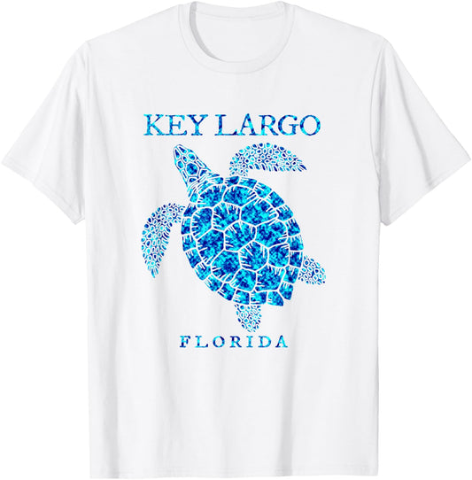 Key Largo Florida Sea Turtle Boys Girls Vacation Souvenir T-Shirt - T-Shirt | White
