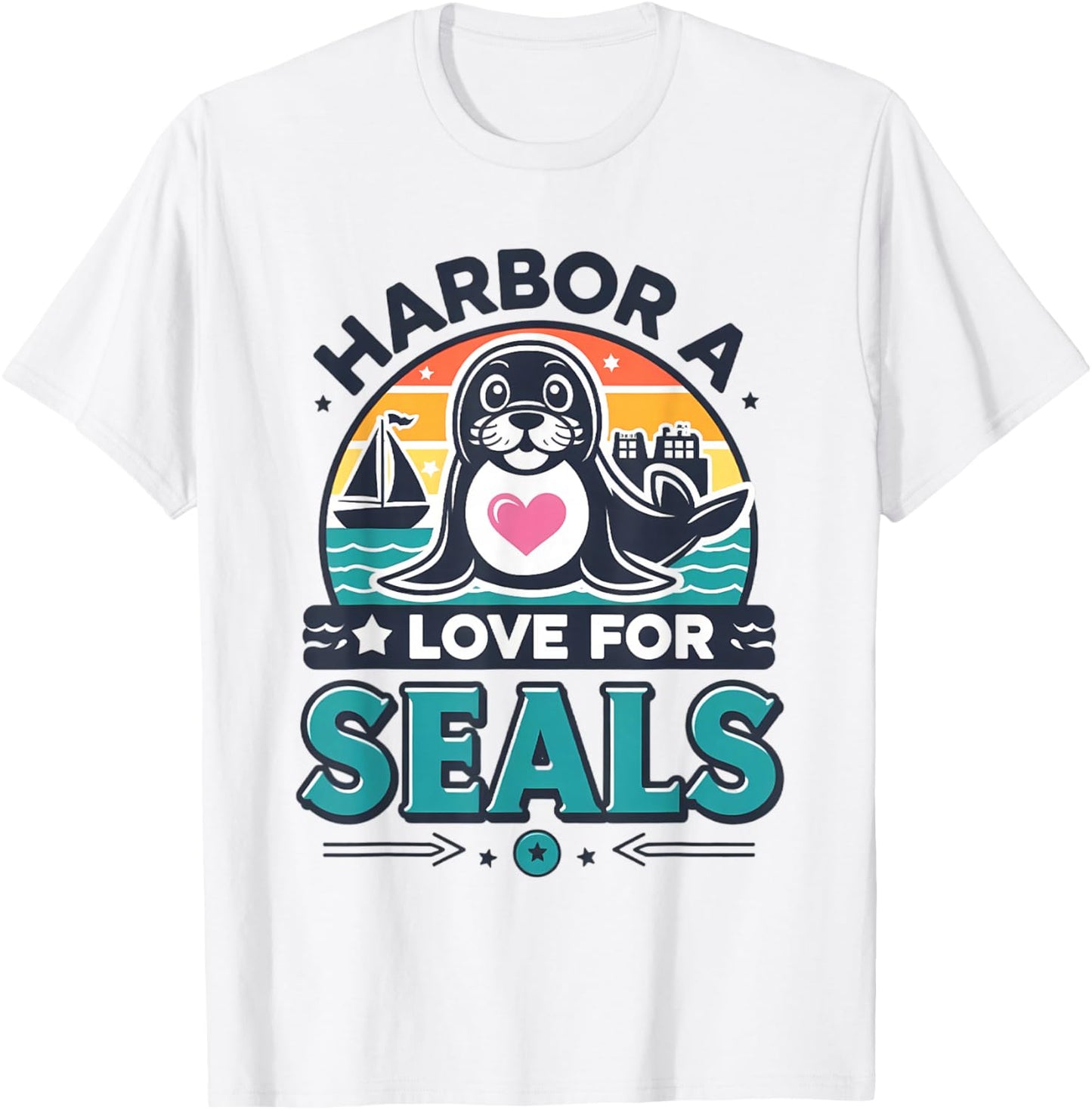 Funny Harbor Seal Animal Lover Men Women Kids T-Shirt - T-Shirt | White