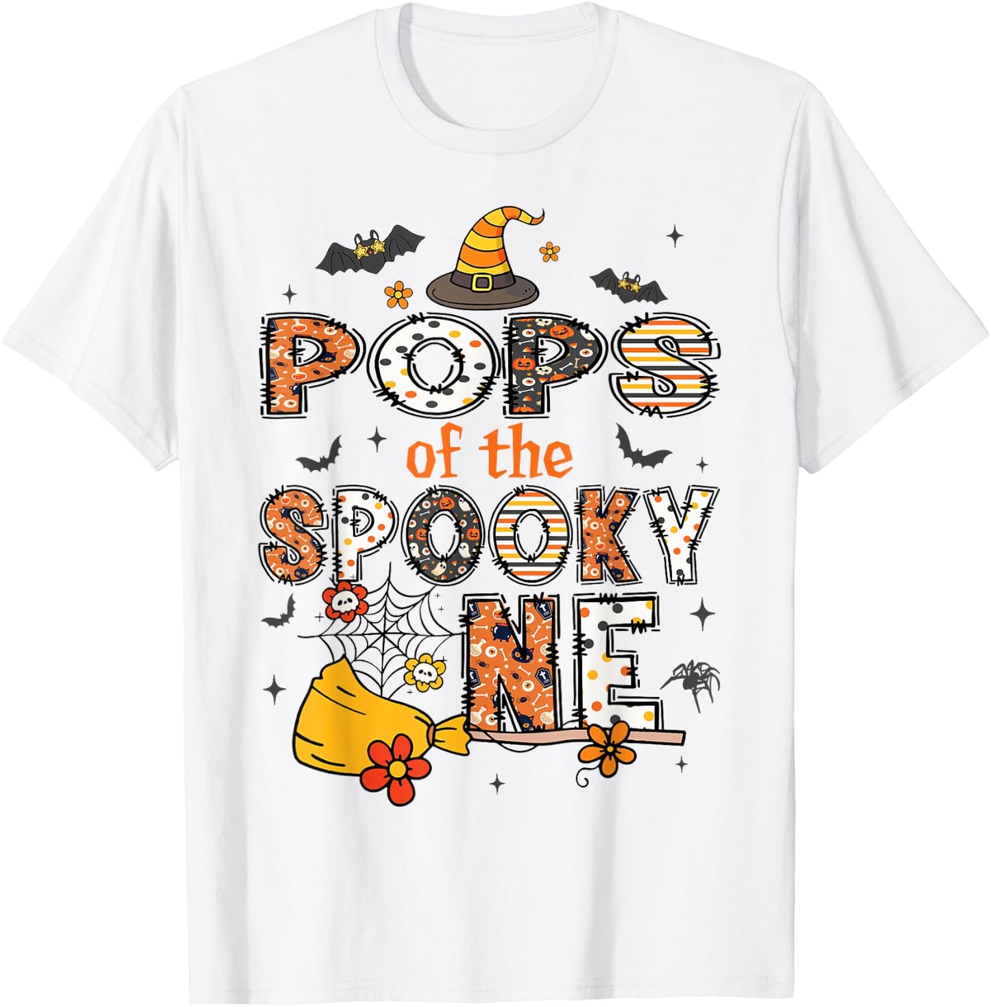 Pops Of The Spooky One Halloween Retro Vintage T-Shirt - T-Shirt | White