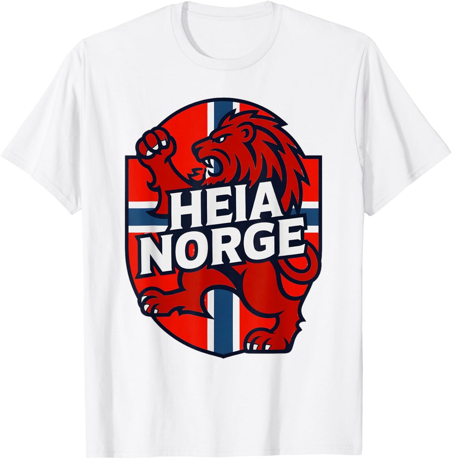 Classic Cheer Norway HEIA Norge Country Slogan Flag Spirit T-Shirt - T-Shirt | White