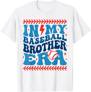 In My Baseball Brother Era Groovy Baseball Family Matching T-Shirt - T-Shirt | White