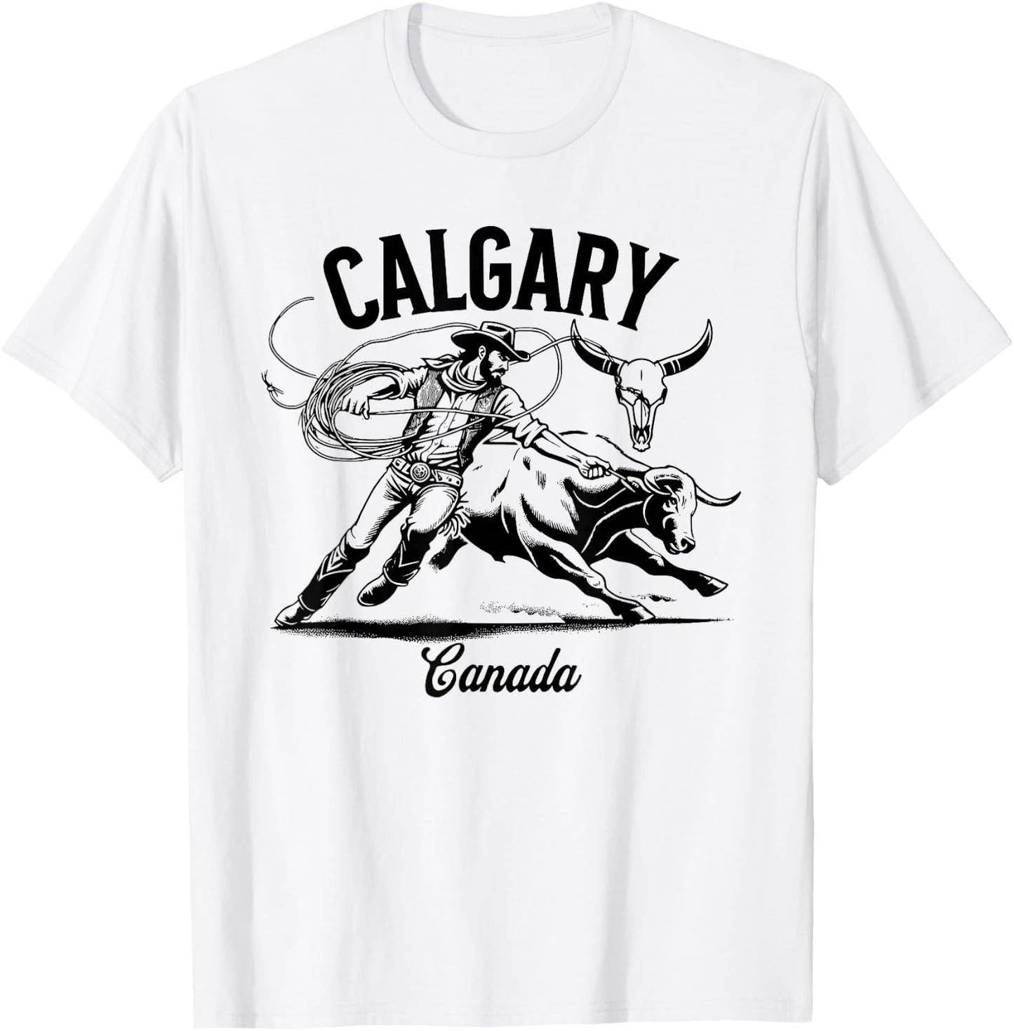Calgary Canada Rodeo , Small, Grey T-Shirt - T-Shirt | White