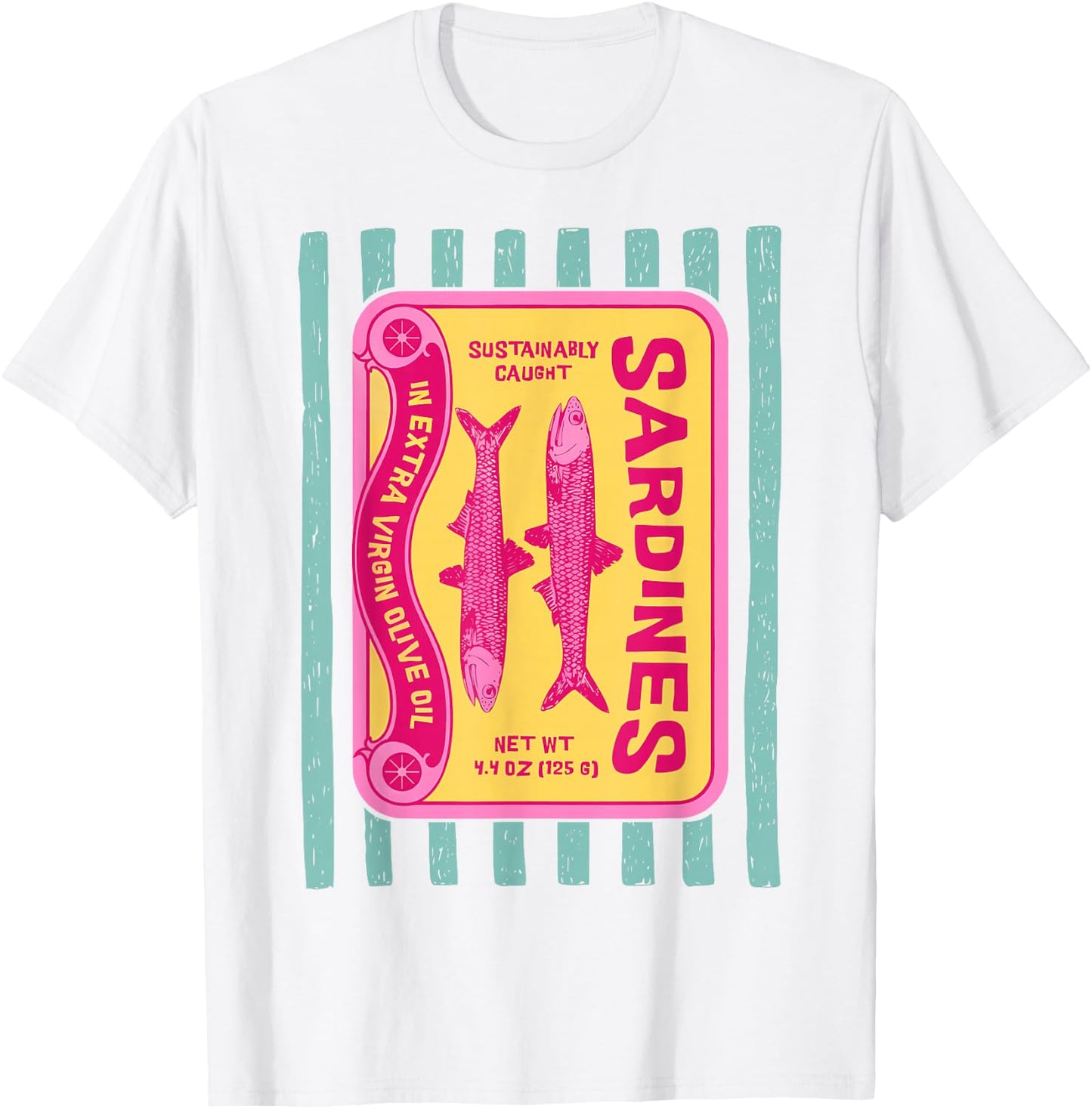 Sardines Tinned Fish Retro Graphic Women Sardine T-Shirt - T-Shirt | White