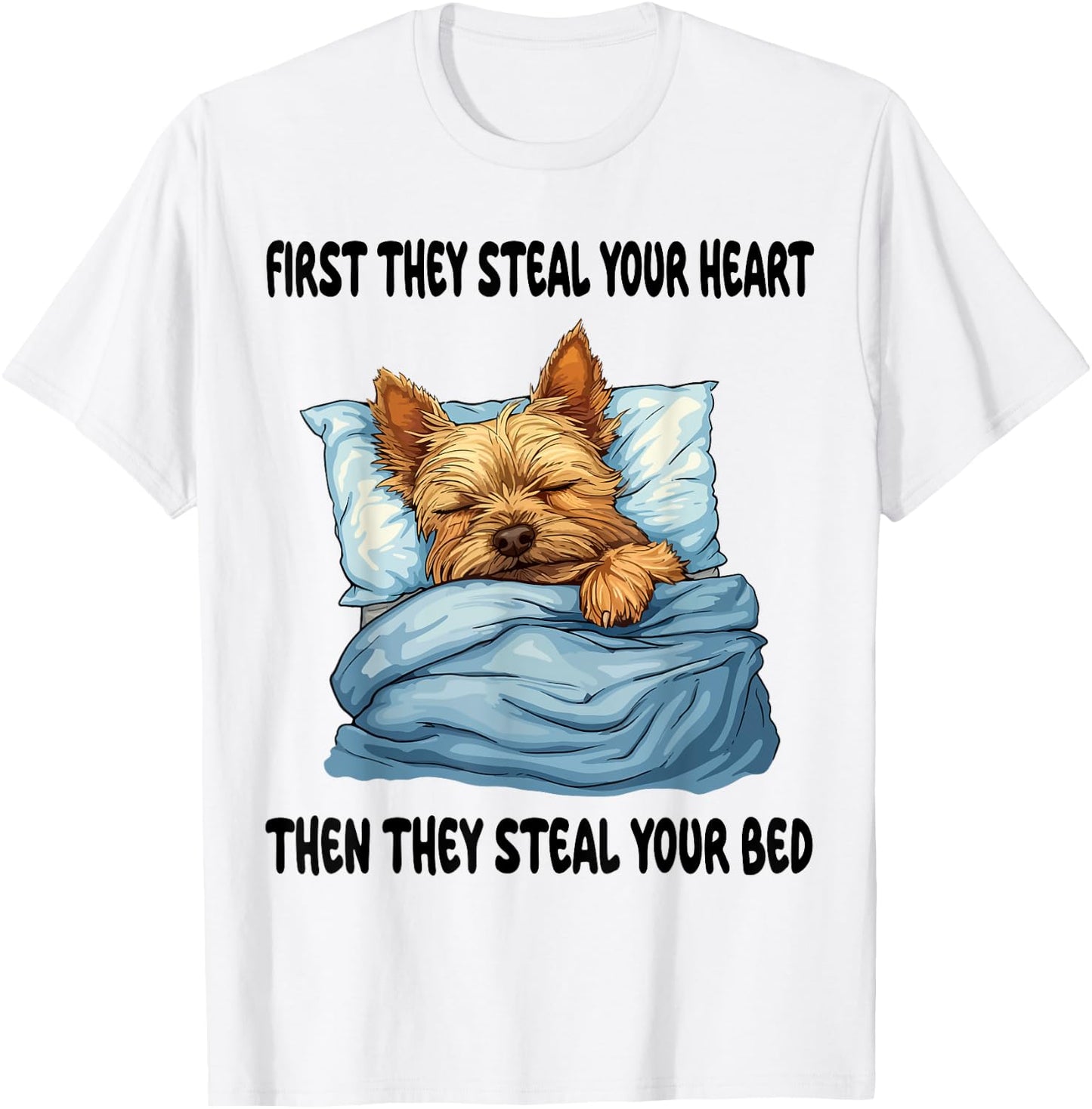 Norwich Terrier Sleeping Pajamas Nightgown T-Shirt - T-Shirt | White