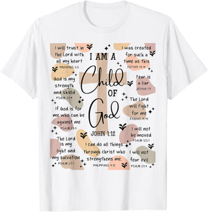 I Am A Child of God Bible Verse Religious Christian Gifts T-Shirt - T-Shirt | White