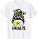 Dy Mom Life Softball Volleyball Mothers Day Messy Bun T-Shirt - T-Shirt | White