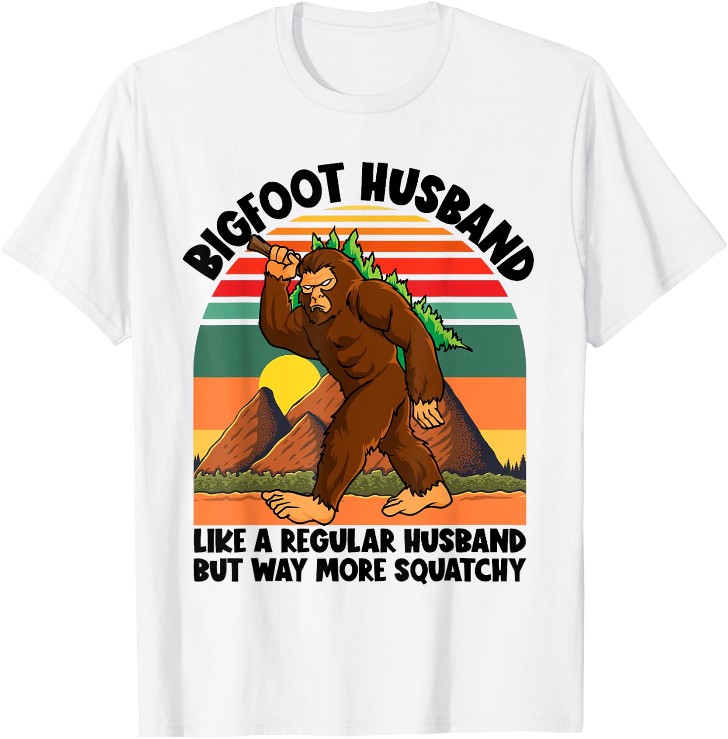 Bigfoot Husband Wedding Bachelor Party Matching Sasquatch T-Shirt - T-Shirt | White