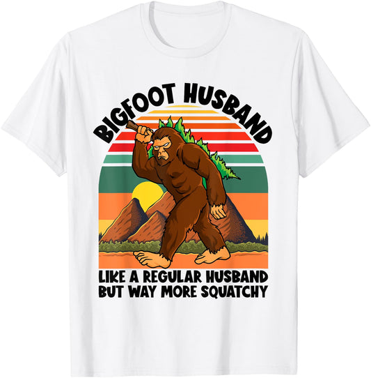 Bigfoot Husband Wedding Bachelor Party Matching Sasquatch T-Shirt - T-Shirt | White