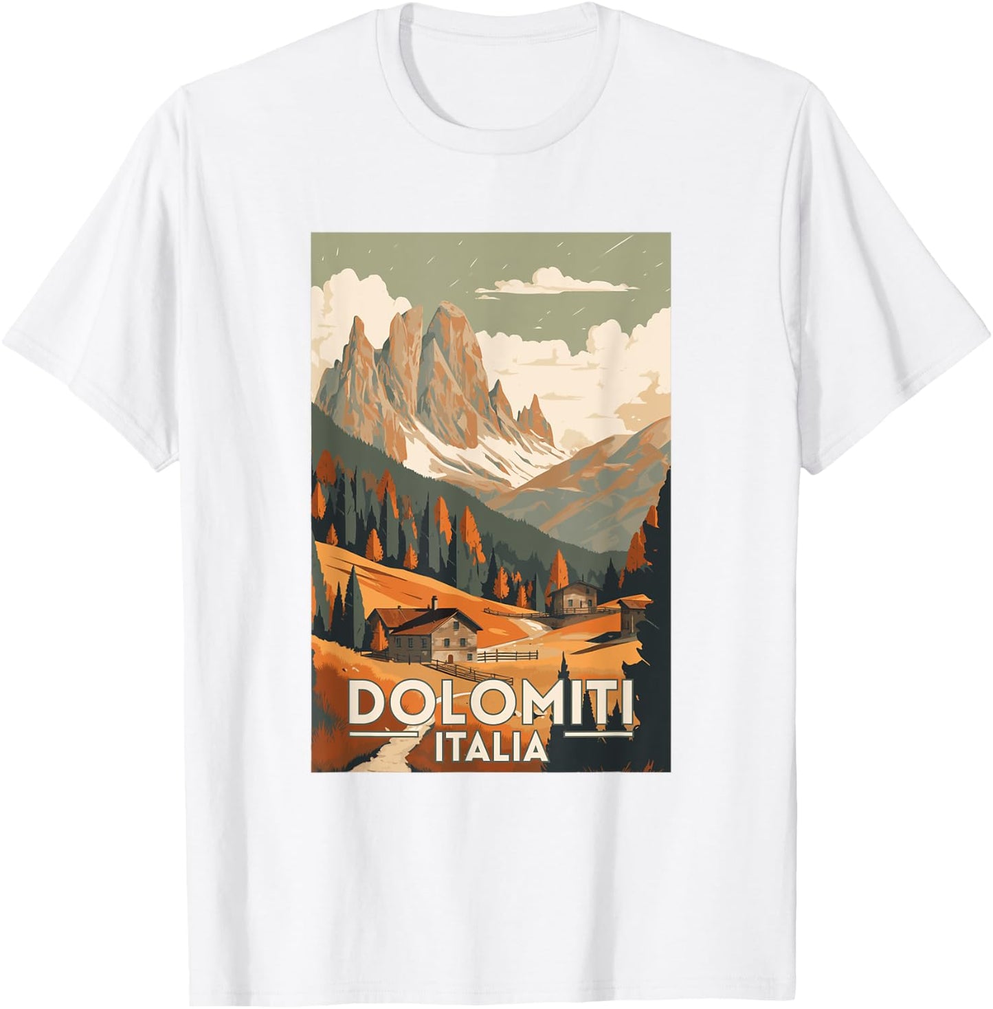 The Dolomites Italy Retro Vintage Travel T-Shirt - T-Shirt | White