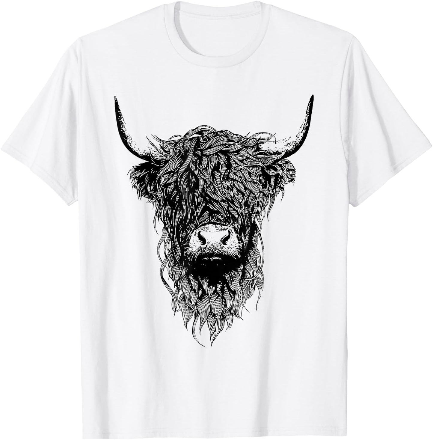 Scottish Highland Cow Cattle Hairy Cow T-Shirt - T-Shirt | White