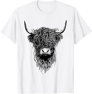 Scottish Highland Cow Cattle Hairy Cow T-Shirt - T-Shirt | White