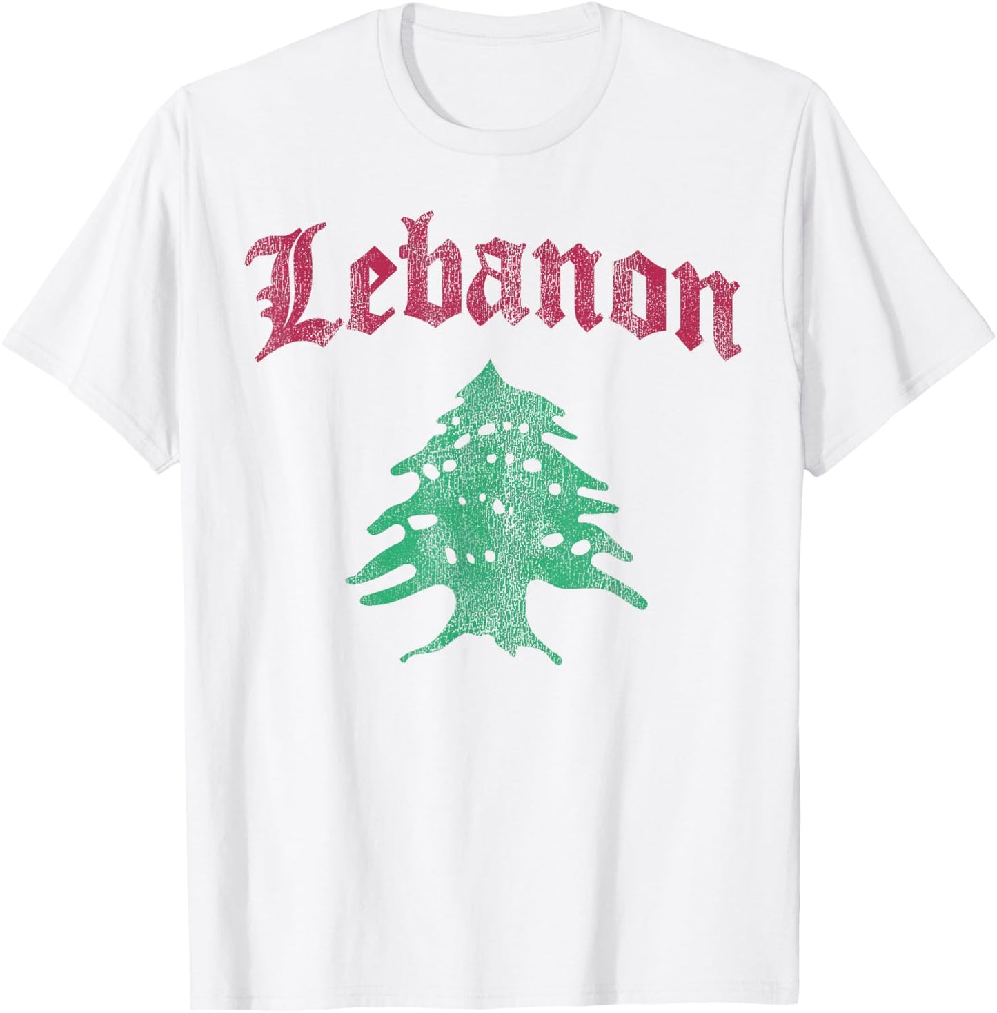 Vintage Lebanese Flag of Lebanon Souvenir Men Kids and Women T-Shirt - T-Shirt | White