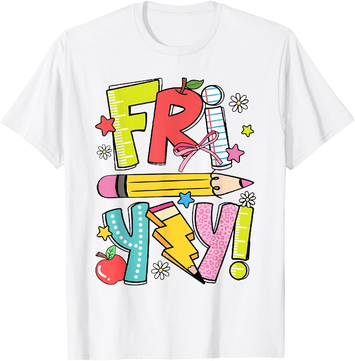 Retro Teacher Fri-Yay Dalmatian Teacher Team Back To School T-Shirt - T-Shirt | White