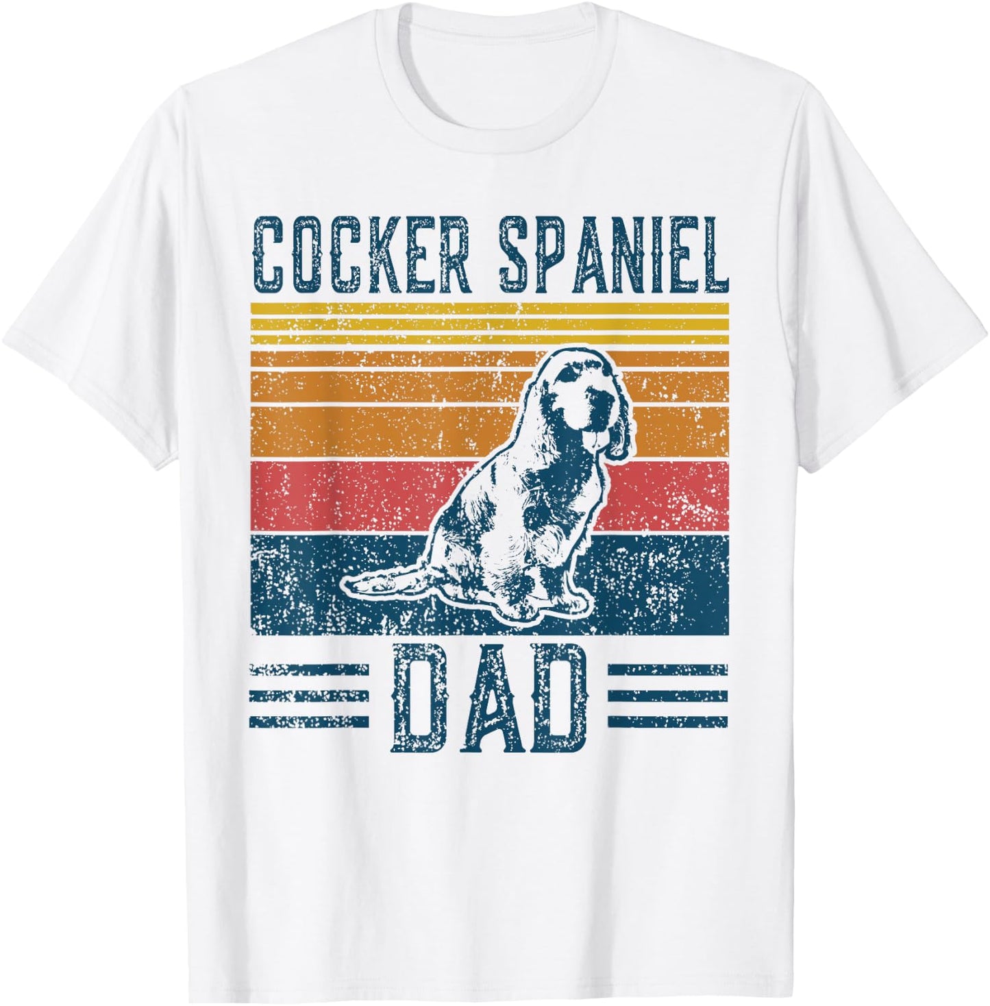 Dog | Cocker Spaniel Papa - Vintage Cocker Spaniel Dad Men Women Kids T-Shirt - T-Shirt | White