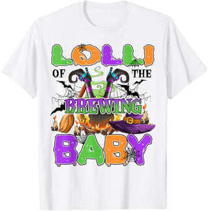 Lolli Of Brewing Baby Halloween Baby Shower Spooky T-Shirt - T-Shirt | White