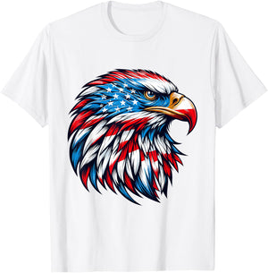 4th Of July Patriotic Eagle USA American Flag men boys T-Shirt - T-Shirt | White