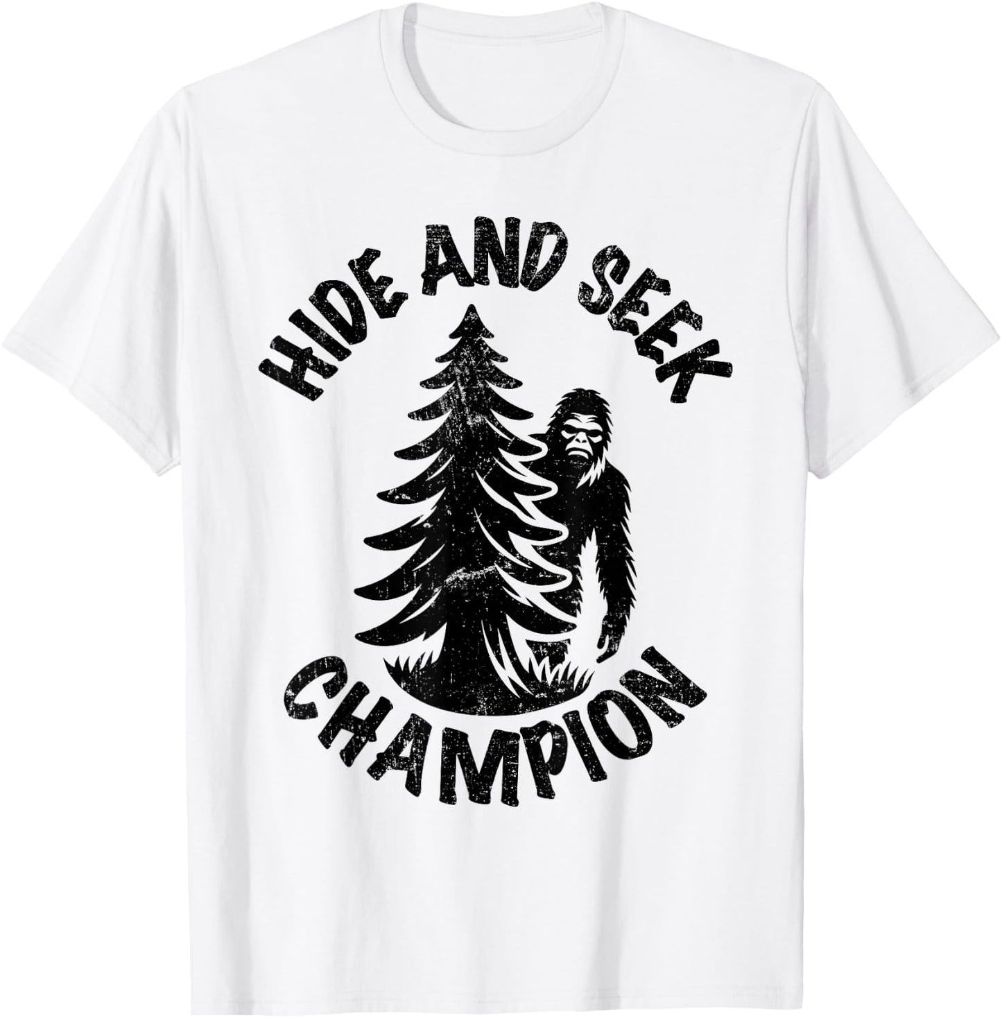 Bigfoot Hide and Seek Champion - Vintage retro T-Shirt - T-Shirt | White