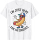 Funny I'm Just Here For The Snacks Football T-Shirt - T-Shirt | White