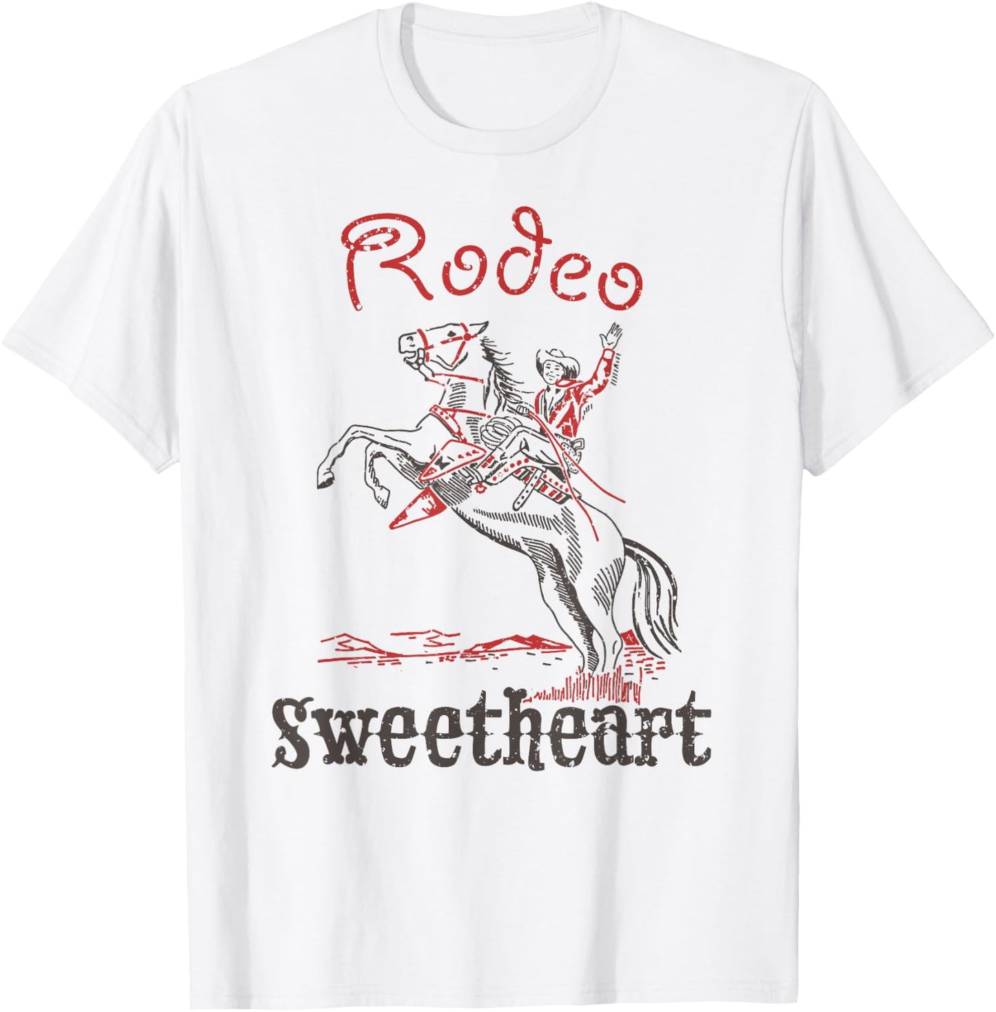 Rodeo Sweetheart Western Cowboy Cowgirl Vintage Cute T-Shirt - T-Shirt | White