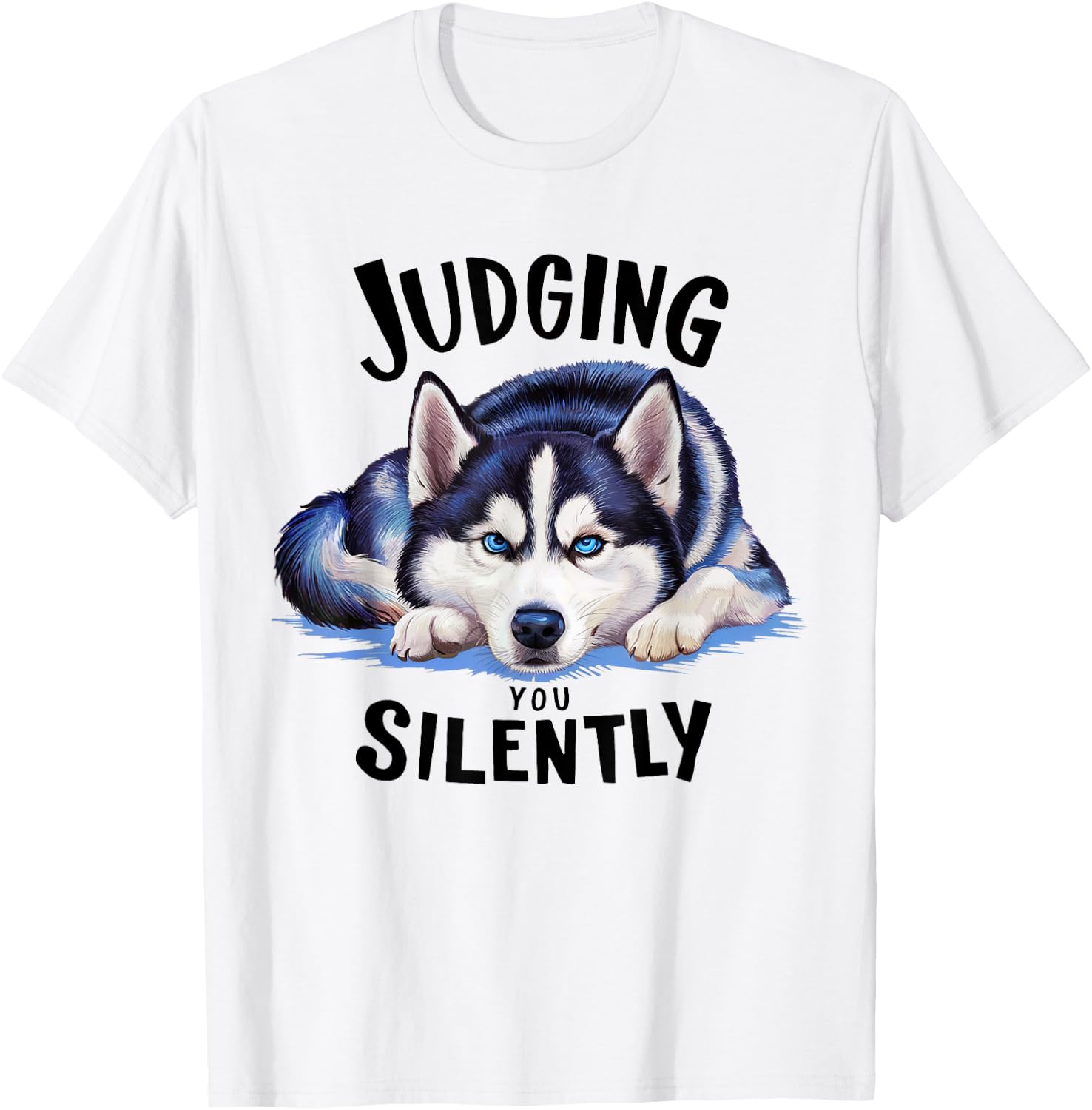 berall Hundehaare -Adults Siberian Husky Dog T-Shirt - T-Shirt | White