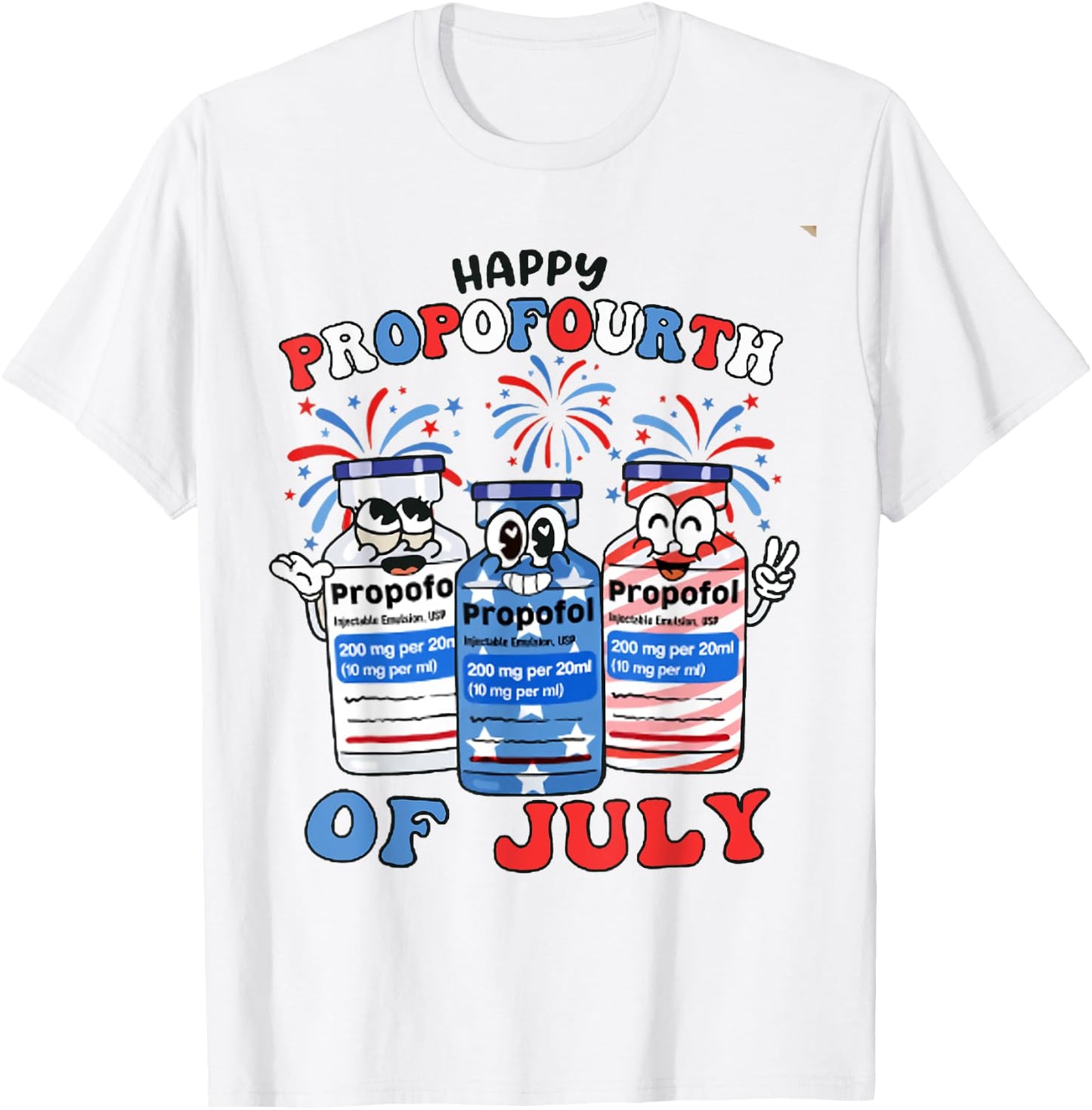 Retro ICU Nurse 4th of July Propofol Intensive Care Unit Men T-Shirt - T-Shirt | White