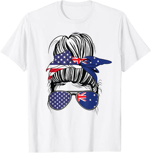 Australian American Heritage Women USA Girl Australia T-Shirt - T-Shirt | White
