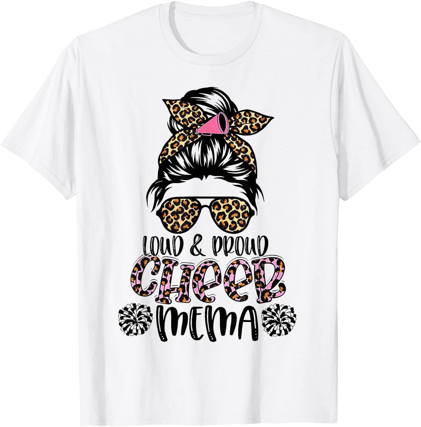 Loud And Proud Cheer Mema Leopard Mother's Day T-Shirt - T-Shirt | White