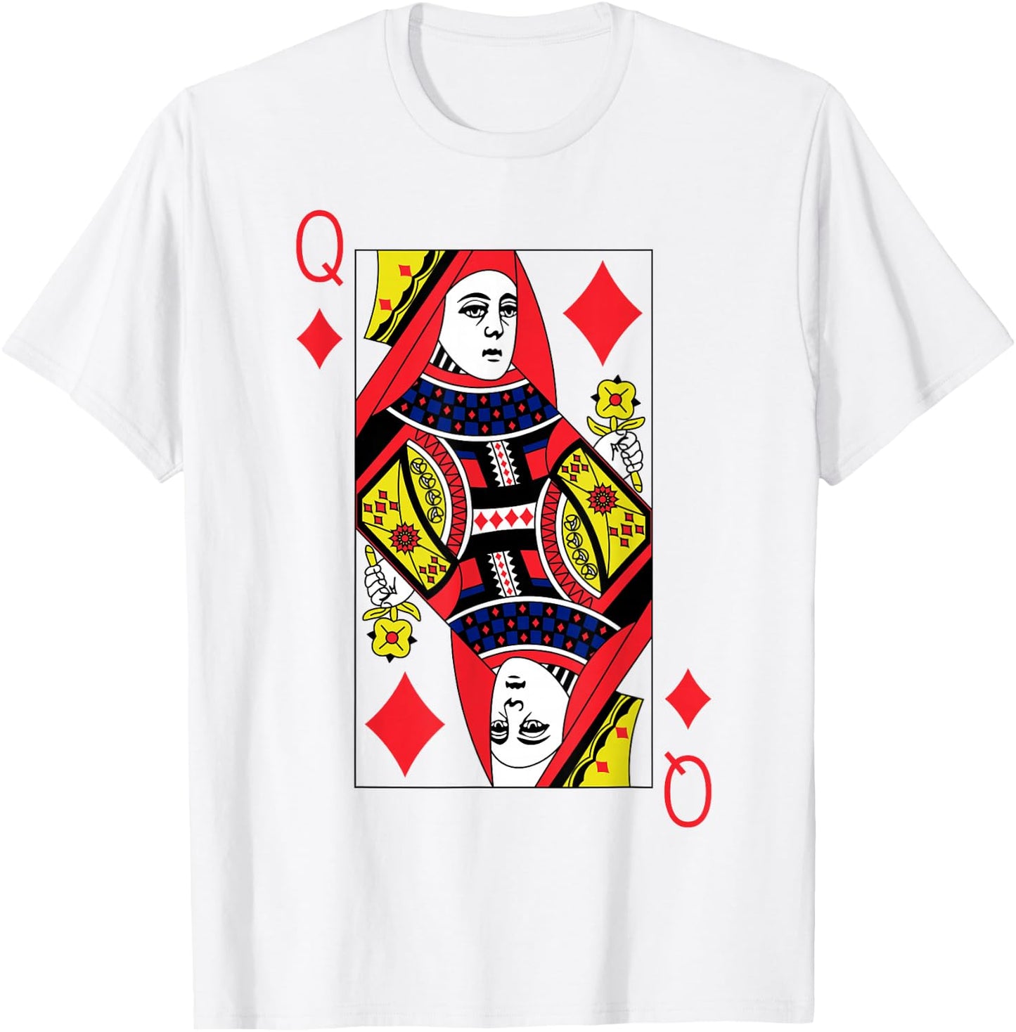 Queen of Diamonds Playing Cards Halloween Party Costume T-Shirt - T-Shirt | White