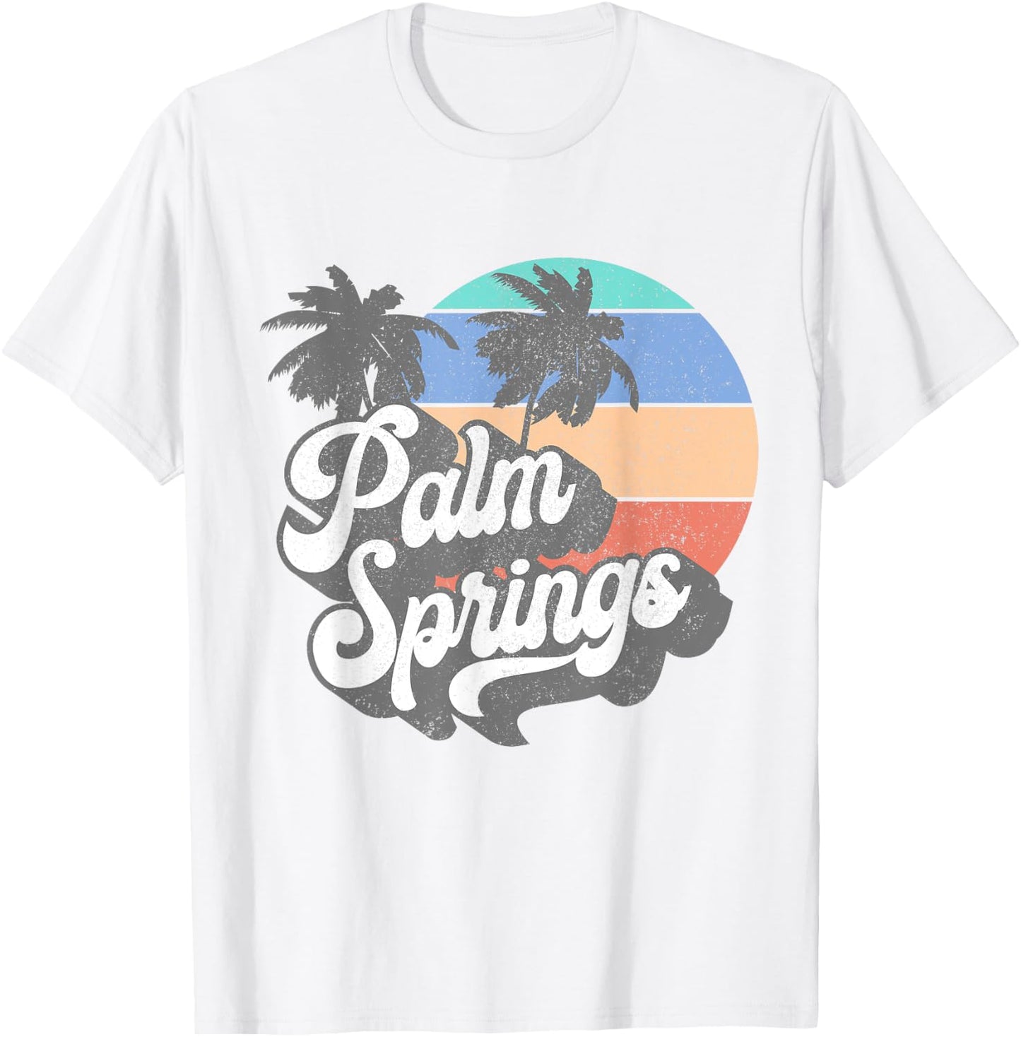 Vintage 70's Palm Springs California Beach Surfing Retro Men Women T-Shirt - T-Shirt | White