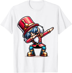 Christmas Nutcracker Dabbing Boys Santa Xmas Funny T-Shirt - T-Shirt | White