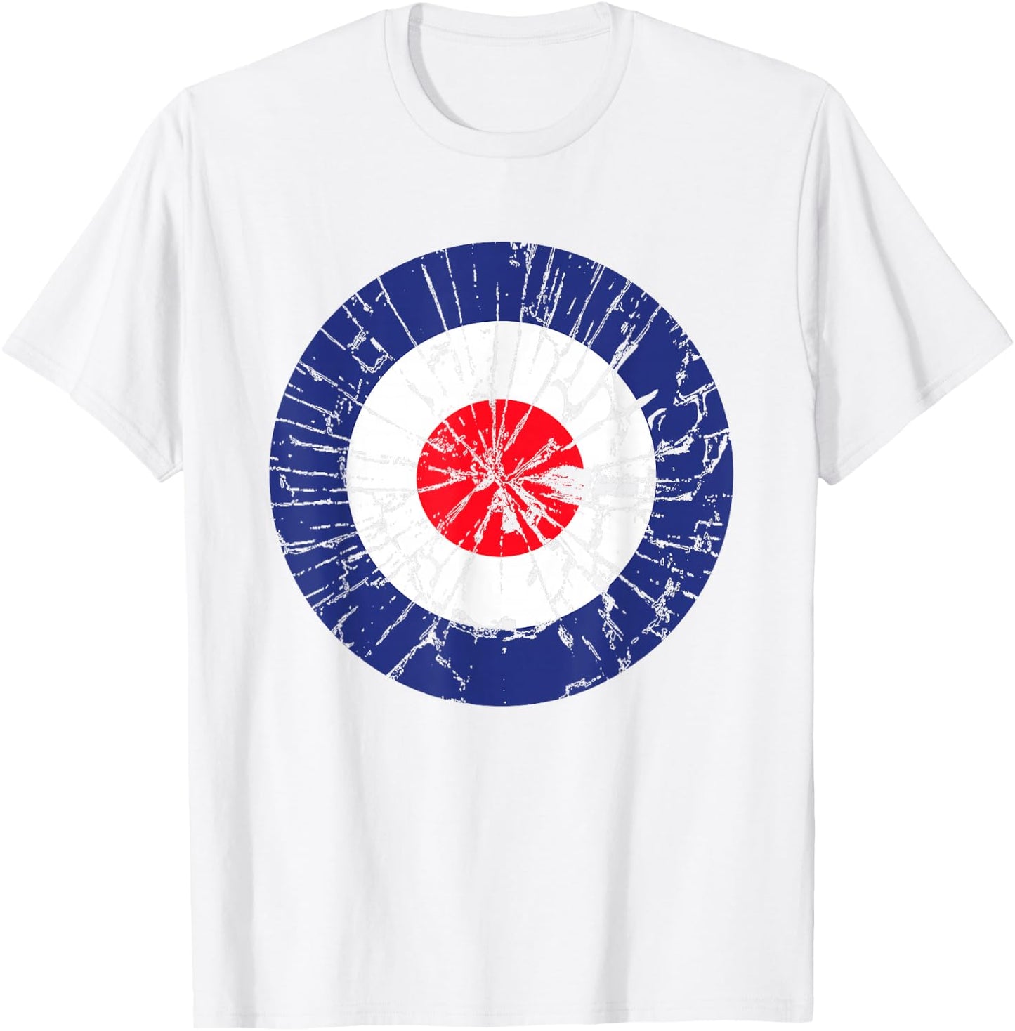Bullseye Grunge Target Mod T-Shirt - T-Shirt | White