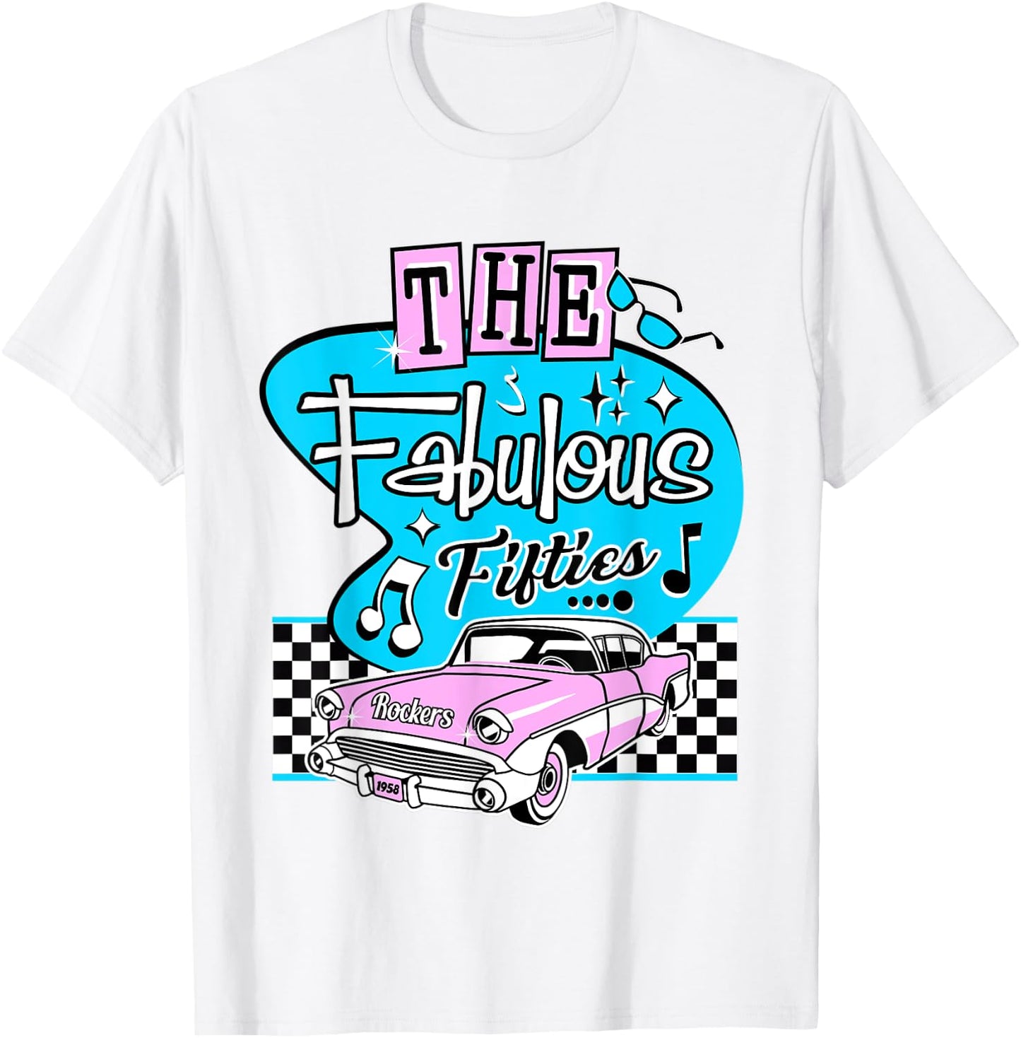 1950s Sock Hop Dance Retro 50s Rockabilly Pink Gifts Doo Wop T-Shirt - T-Shirt | White