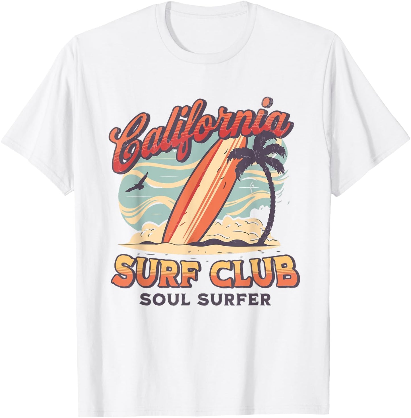 California Surf Club USA California Beach Men Women Kids T-Shirt - T-Shirt | White