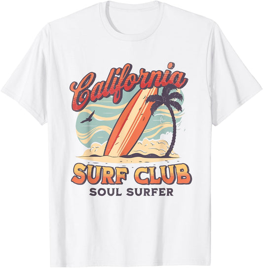 California Surf Club USA California Beach Men Women Kids T-Shirt - T-Shirt | White