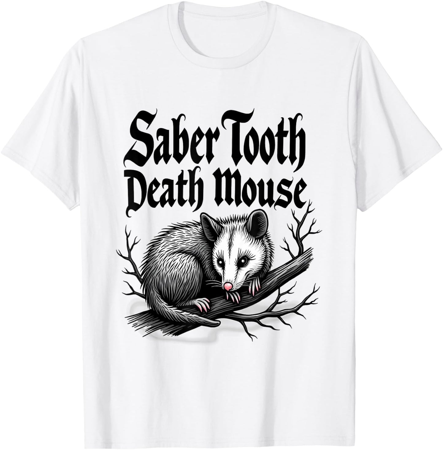 Saber Tooth Death Mouse Opossum Possum T-Shirt - T-Shirt | White