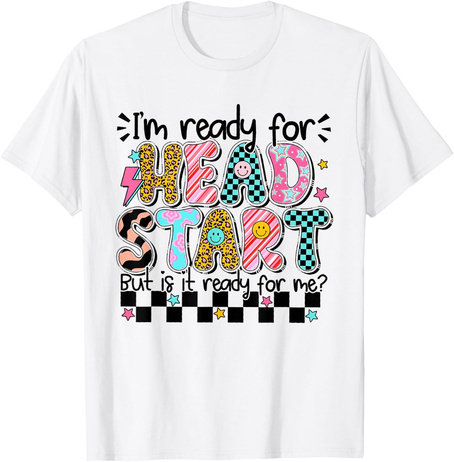 Retro I'm Ready For Head Start First Day Of School Boys Girl T-Shirt - T-Shirt | White