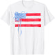 Hair bow American Flag 4th Of July T-Shirt - T-Shirt | White